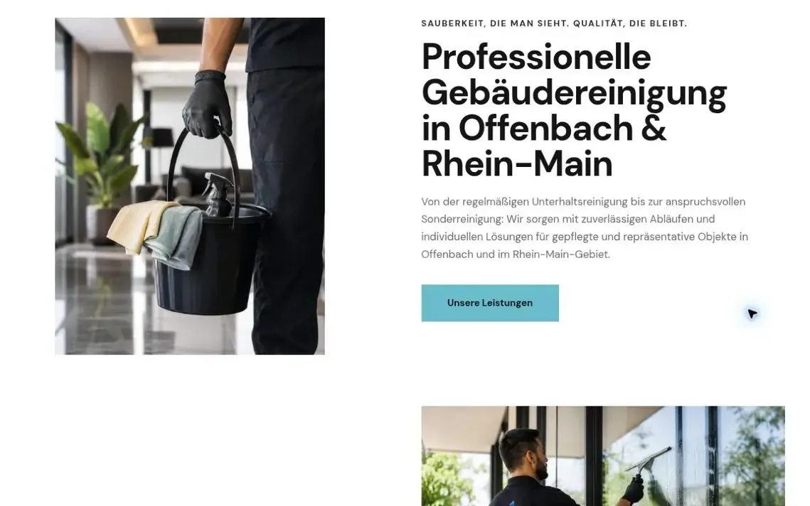Screenshot der Website reinigung-mas.de von MAS Reinigung